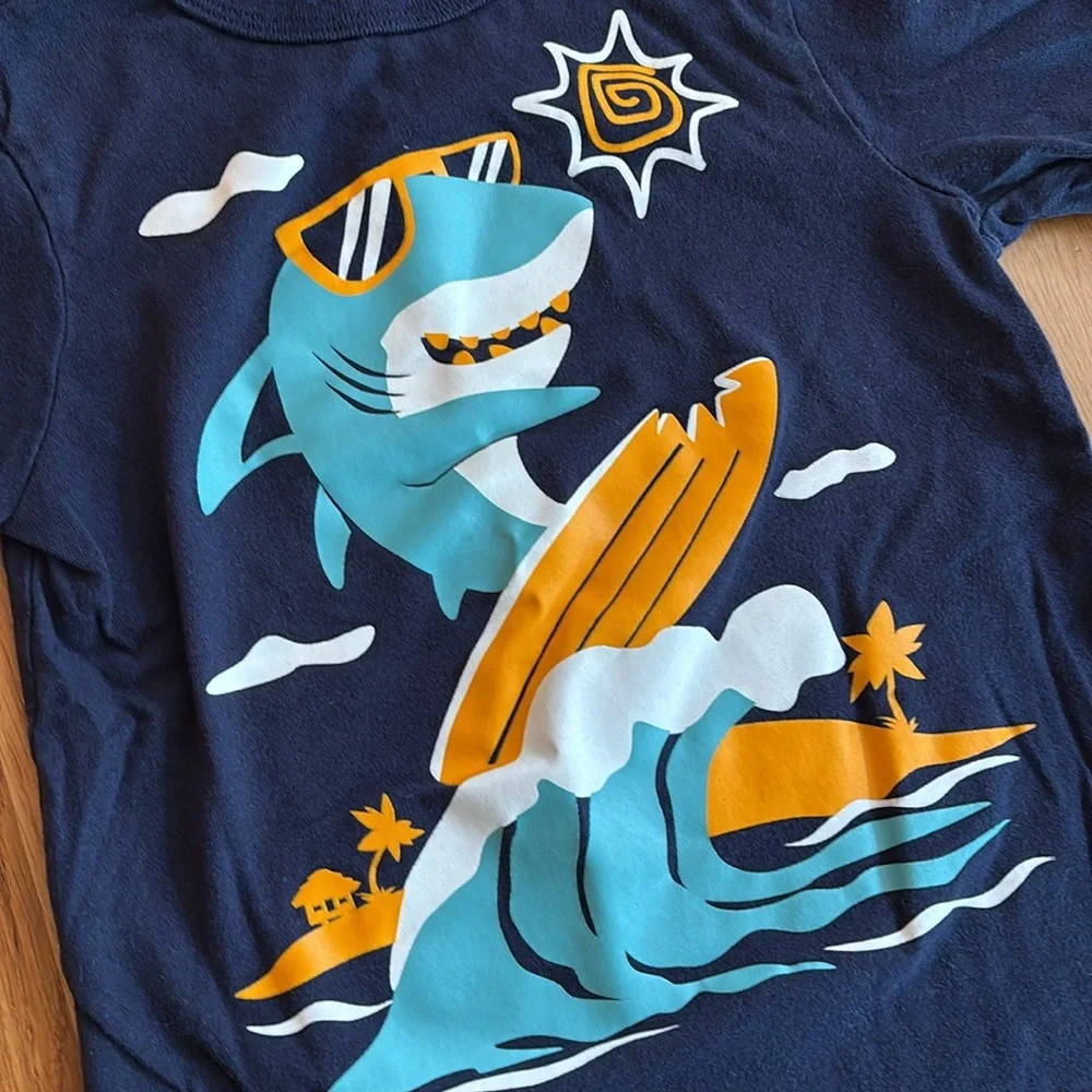 4T The Children's Place Surfing Shark Graphic Tee